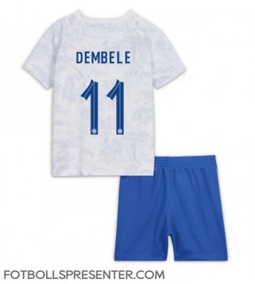 Frankrike Ousmane Dembele #11 Bortatröja Barn VM 2022 Kortärmad (+ korta byxor)